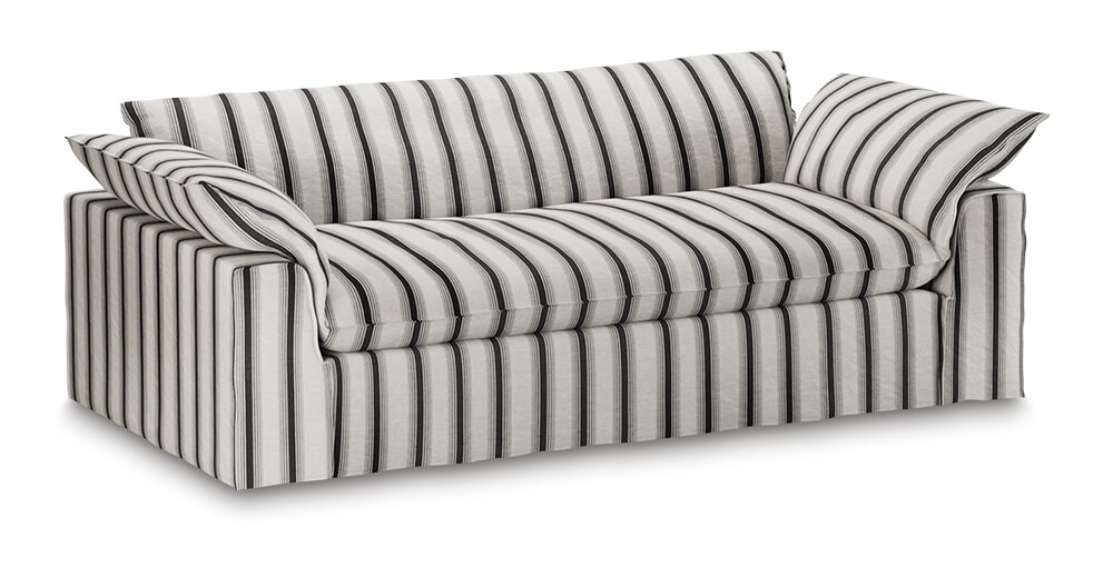 HKliving 3-zits Bank Nomad 244cm, Rocco stof - Chalkstripe