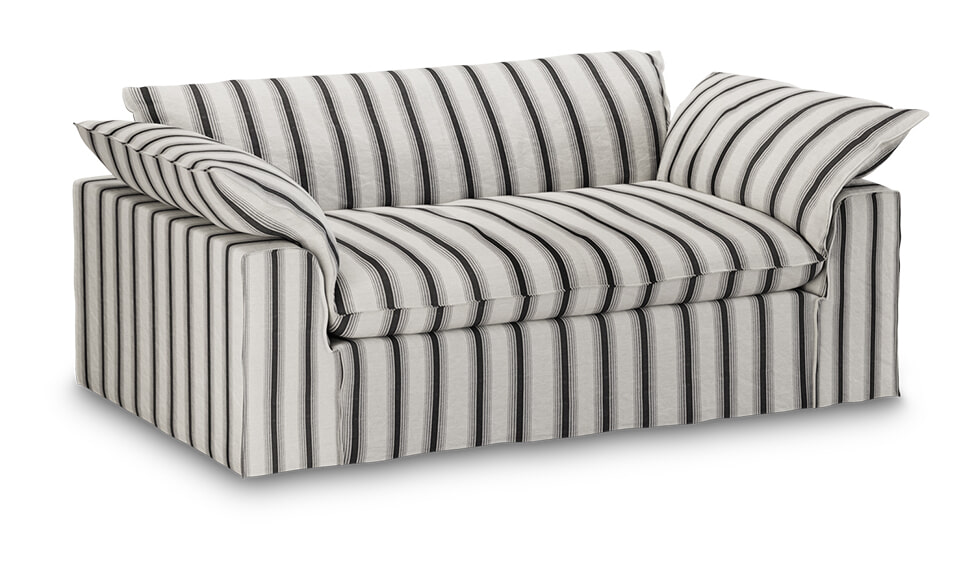 HKliving 2-zits Bank Nomad 204cm, Rocco stof - Chalkstripe