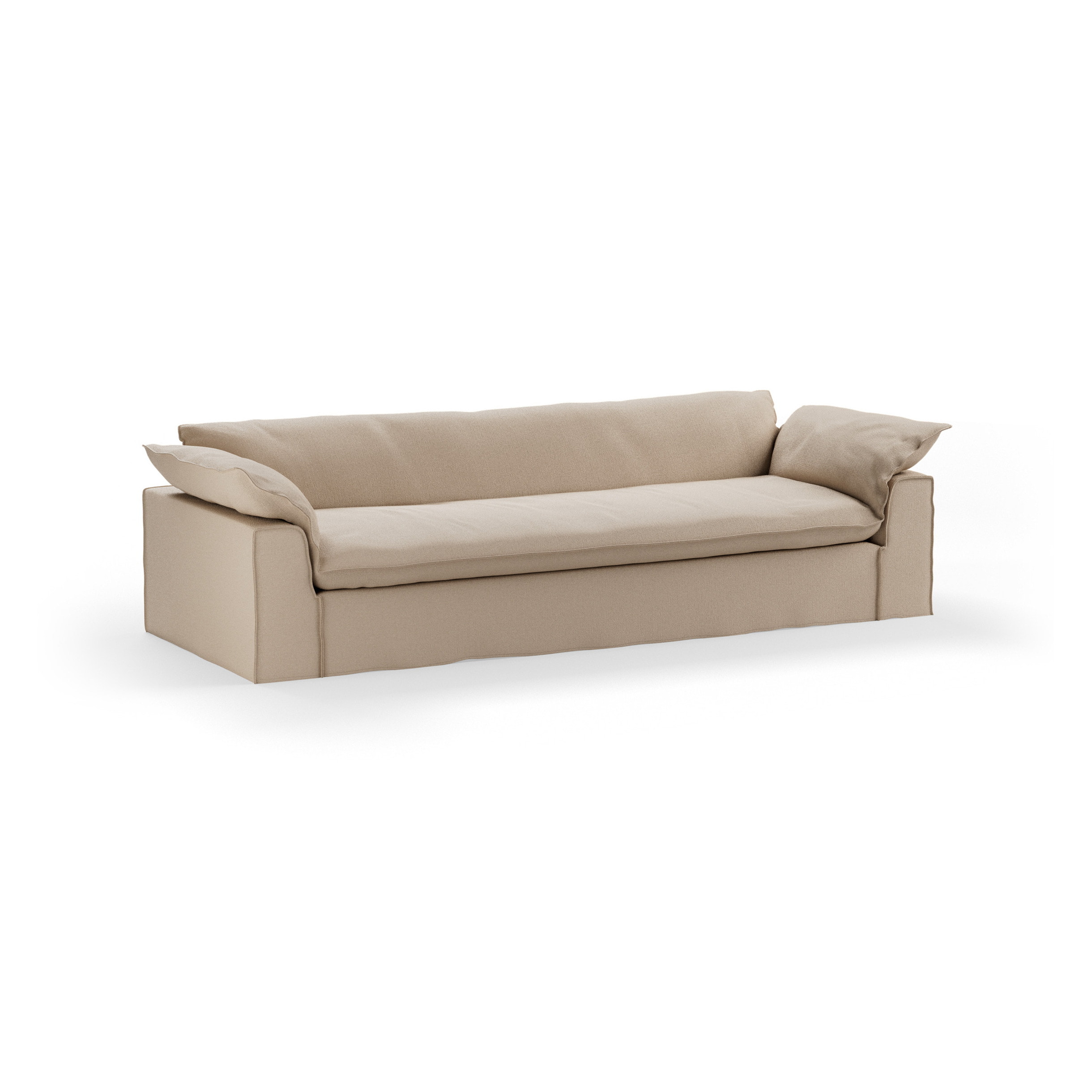 HKLIVING 3-zits Bank Nomad 305cm, Knotted stof - Beige