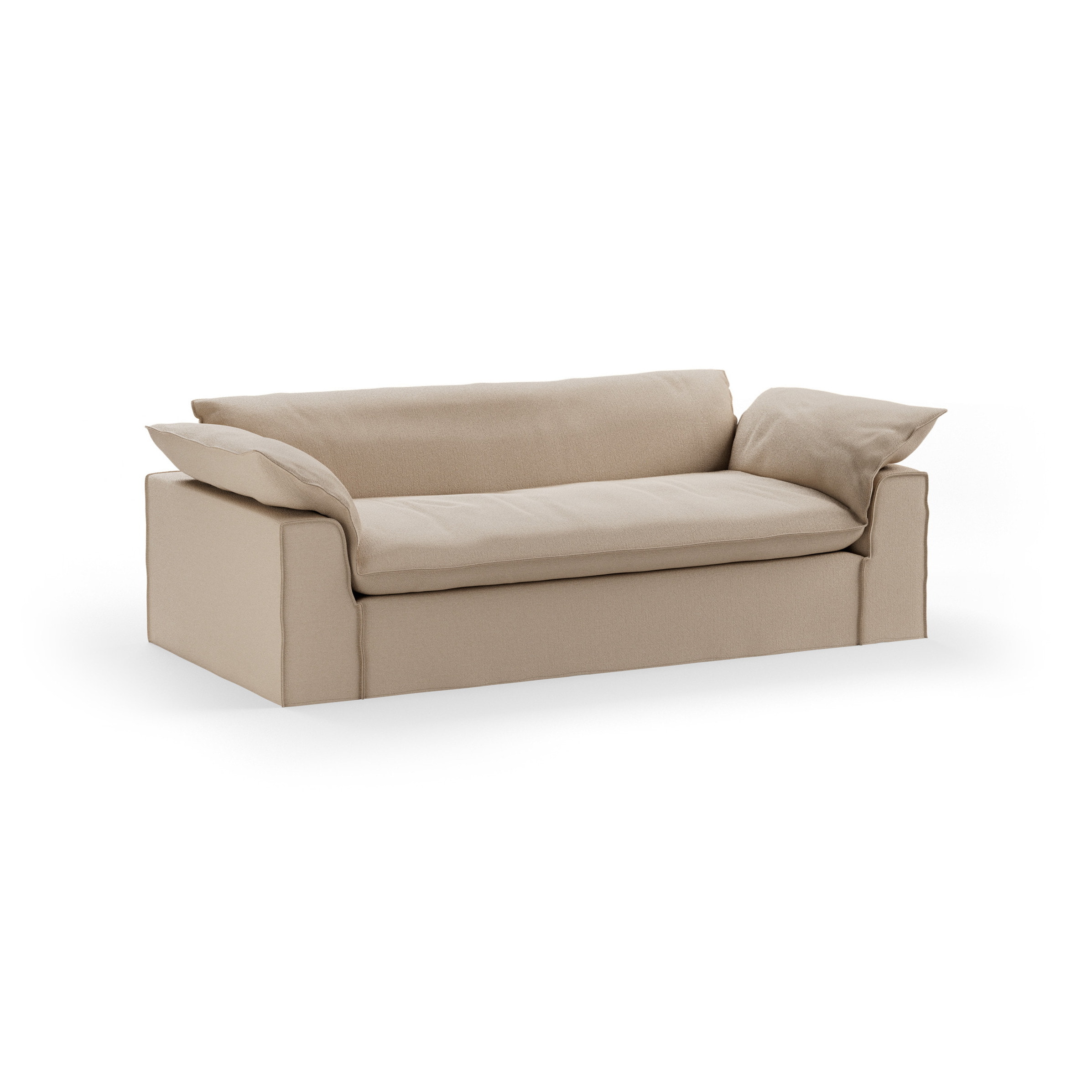 HKLIVING 3-zits Bank Nomad 244cm, Knotted stof - Beige
