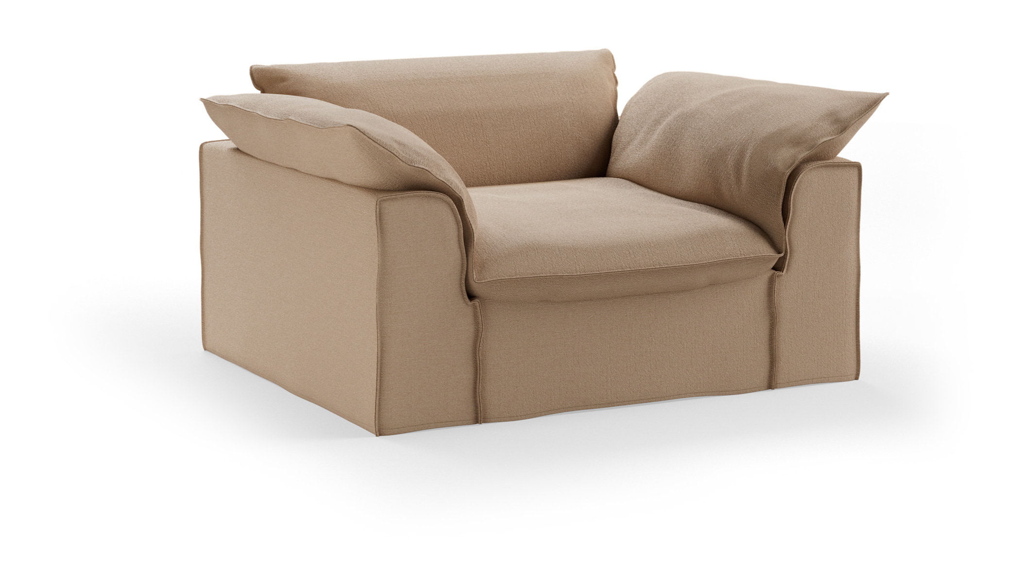 HKliving Loveseat Nomad Knotted stof, 139cm - Zand