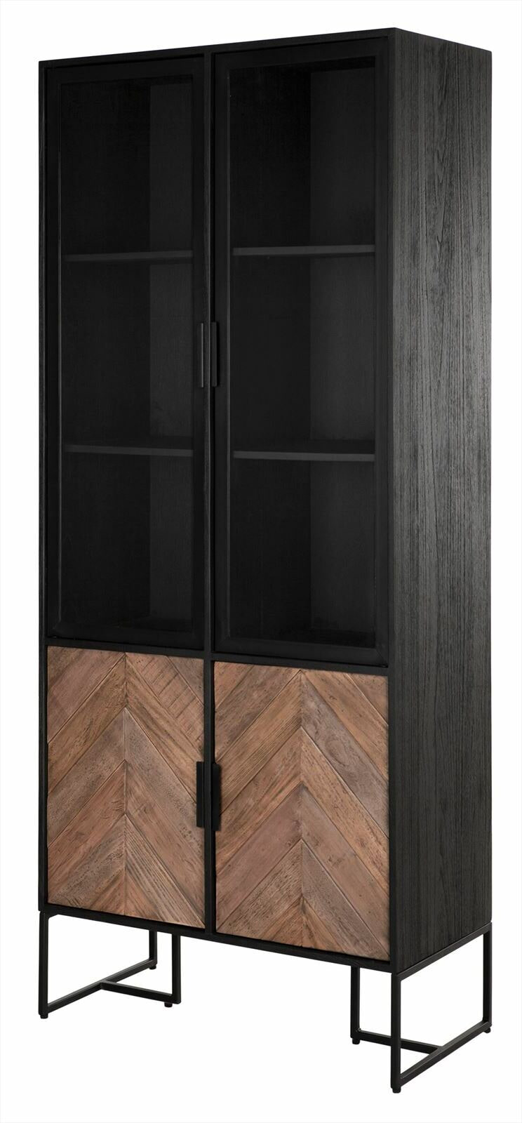 DTP Home Vitrinekast 'Criss Cross' Hout en staal, 185 x 80cm