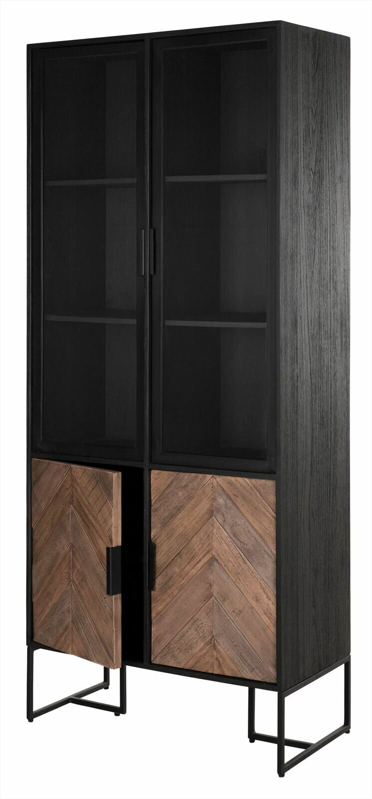 DTP Home Vitrinekast 'Criss Cross' Hout en staal, 185 x 80cm