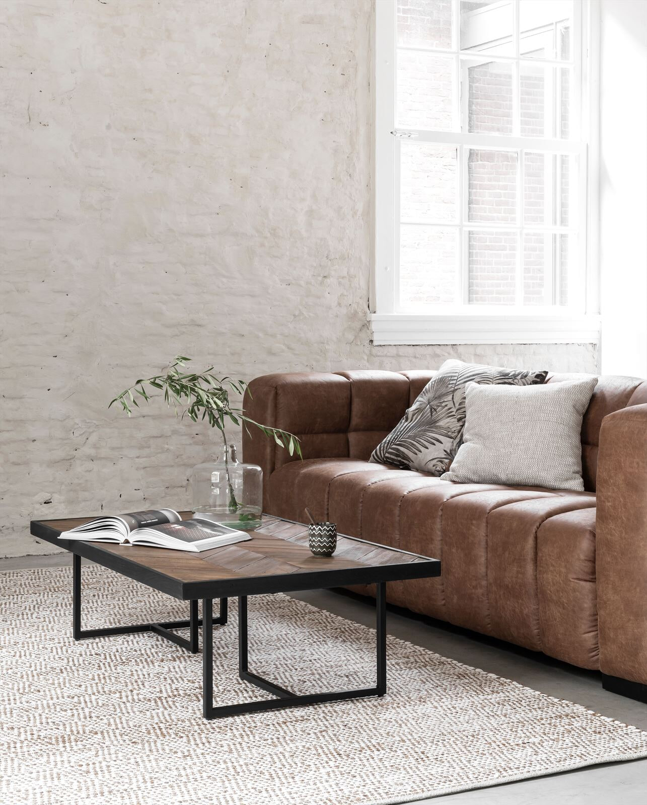 DTP Home Salontafel 'Criss Cross' Hout en staal, 120 x 70cm