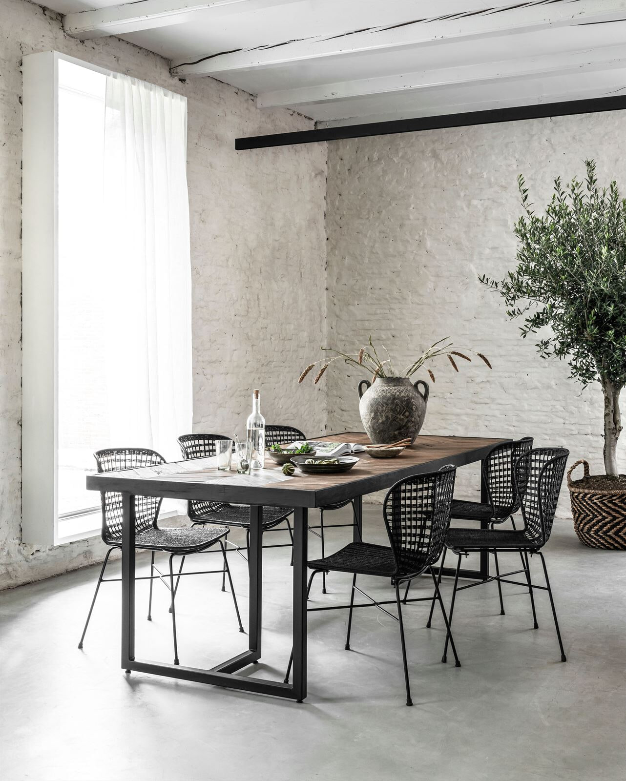 DTP Home Eettafel 'Criss Cross' Hout en staal, 240 x 100cm