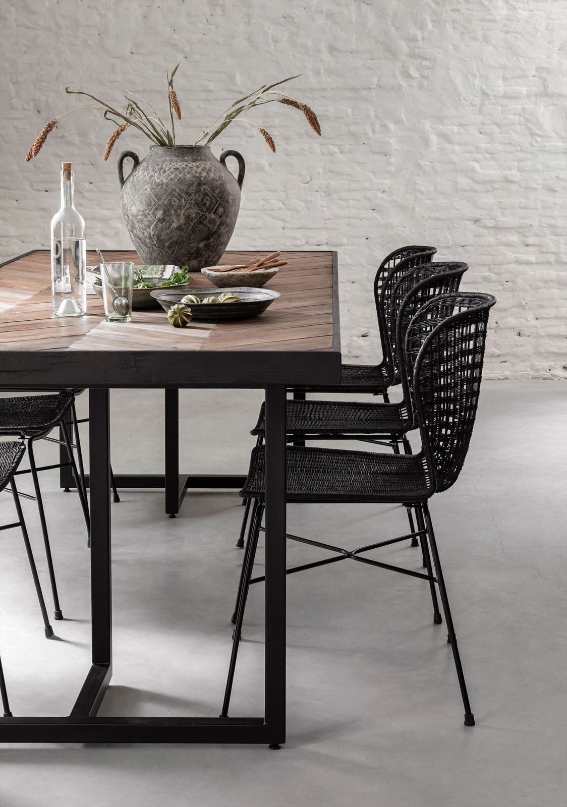 DTP Home Eettafel 'Criss Cross' Hout en staal, 240 x 100cm