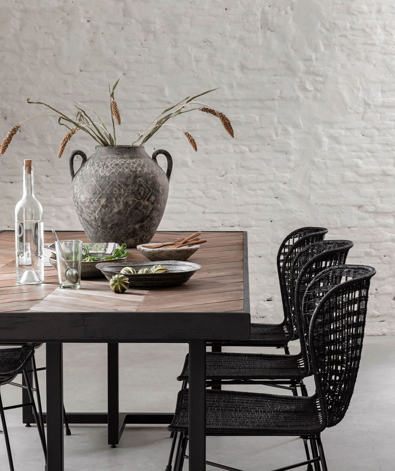 DTP Home Eettafel 'Criss Cross' Hout en staal, 240 x 100cm