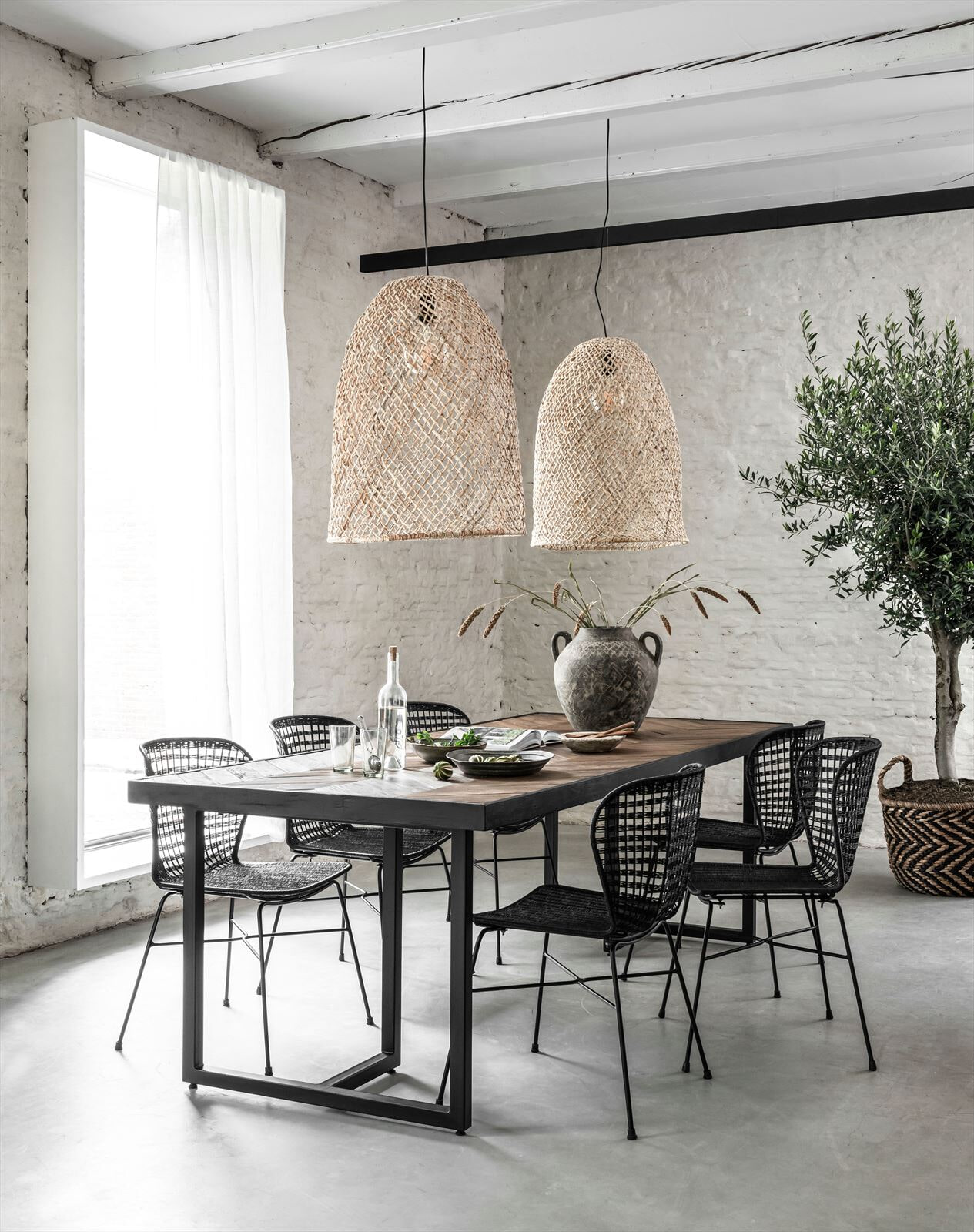 DTP Home Eettafel 'Criss Cross' Hout en staal, 240 x 100cm