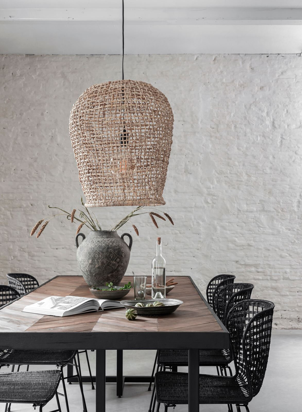 DTP Home Eettafel 'Criss Cross' Hout en staal, 240 x 100cm
