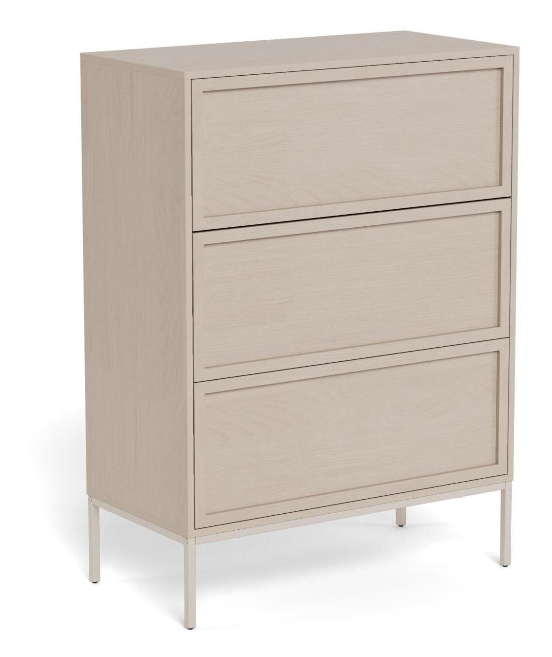 Bendt Ladekast Nakea Eikenlook, Met 3 laden - Grijs