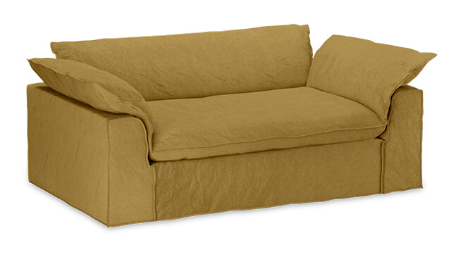 HKliving Hoes voor Bank Nomad 204cm, Linnen - Okergeel