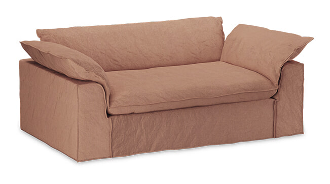 HKliving Hoes voor Bank Nomad Linnen, 204cm - Dusty Rose