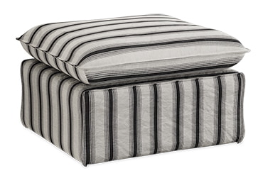 HKliving Hoes voor Hocker Nomad Rocco Chalkstripe - Zwart/Wit