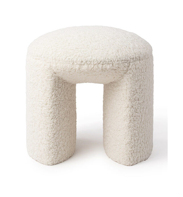 Jesper Home Hocker Nachii Teddy - Plush Wheat - Rond