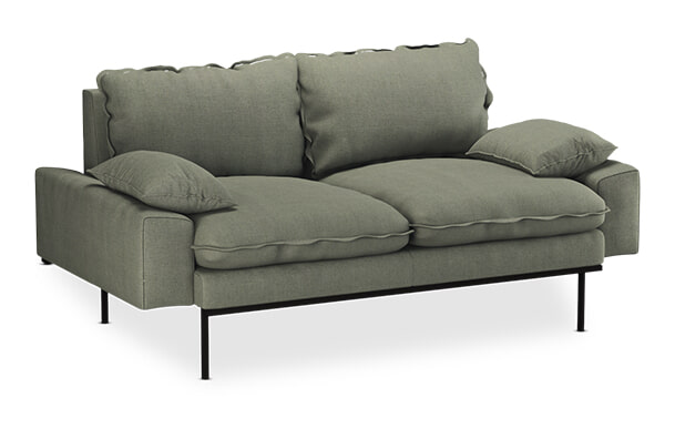 HKliving 2-zits Bank Retro 175cm, Linnen - Legergroen