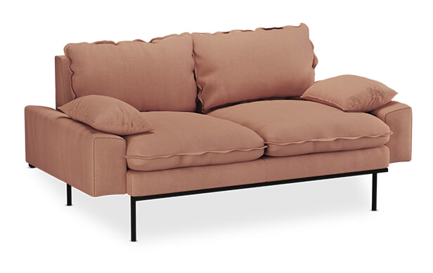 HKliving 2-zits Bank Retro 175cm, Linnen - Dusty Rose