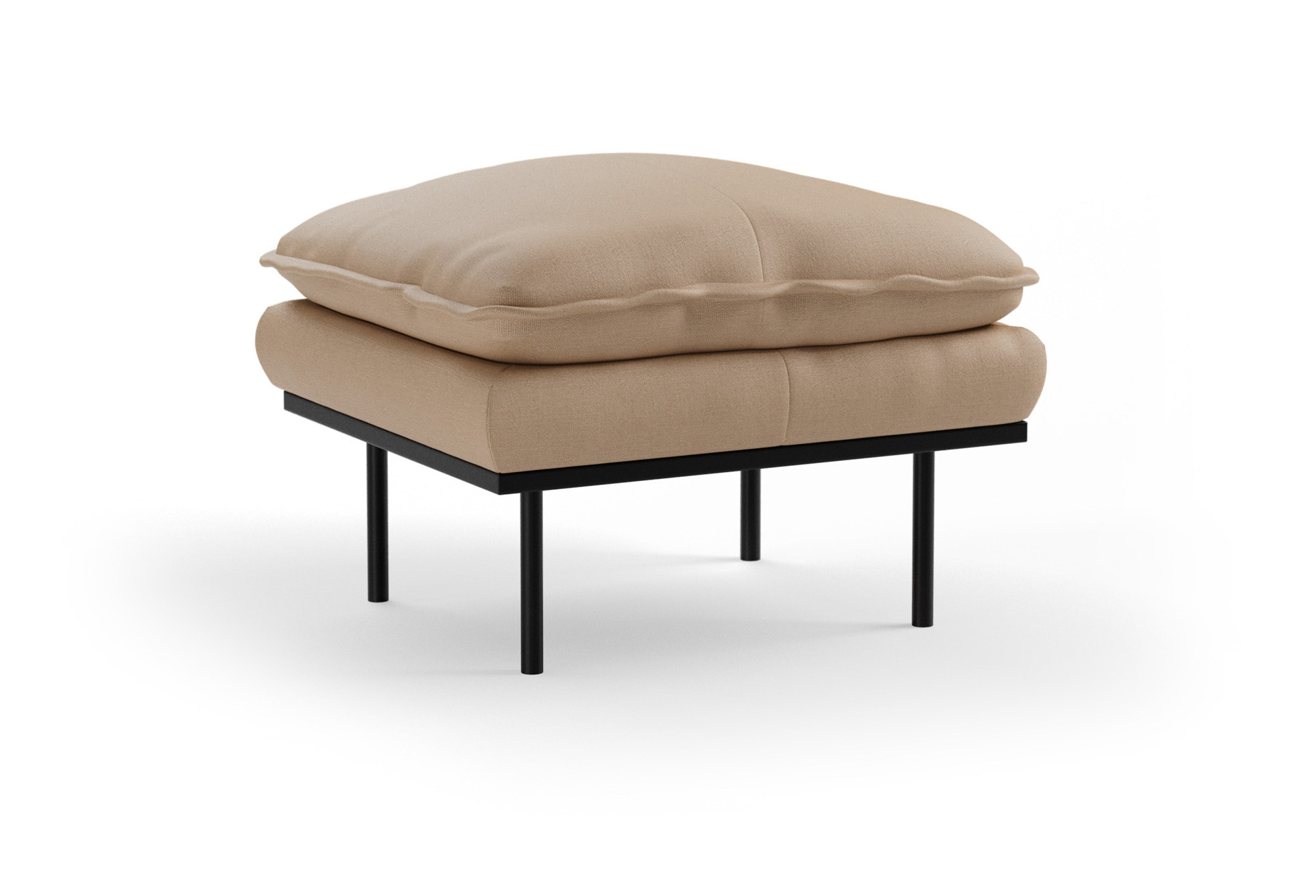 HKliving Hocker Retro Stof, 72 x 65cm - Zand
