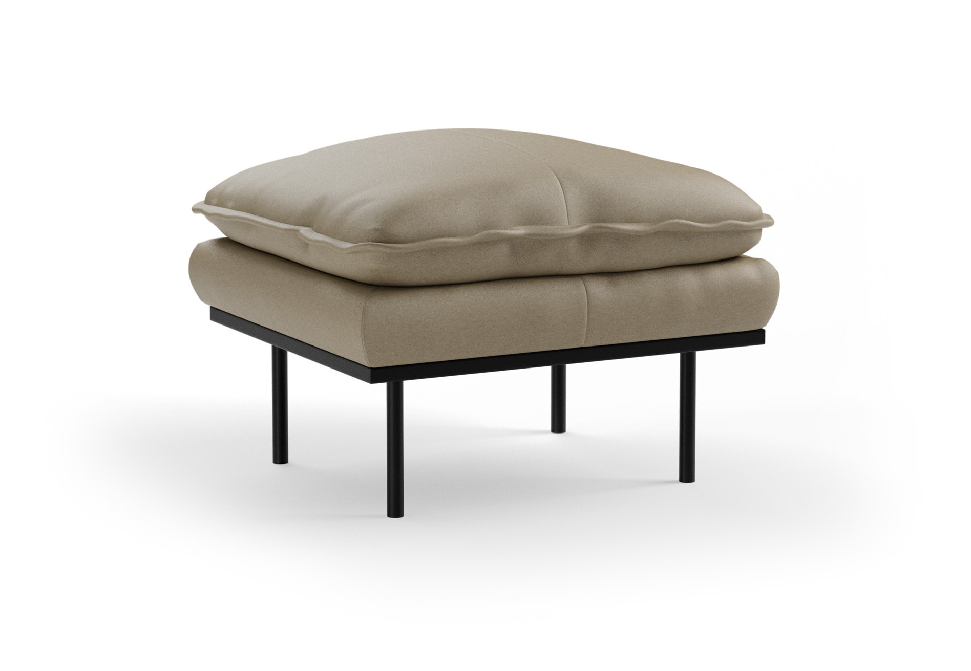 HKliving Hocker Retro Deco stof, 72 x 65cm - Pebble