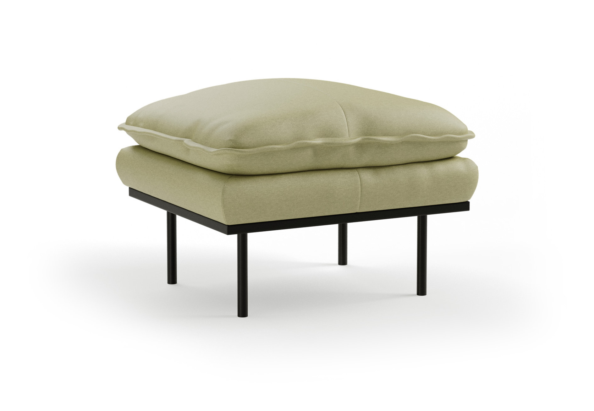 HKliving Hocker Retro Deco stof, 72 x 65cm - Sage