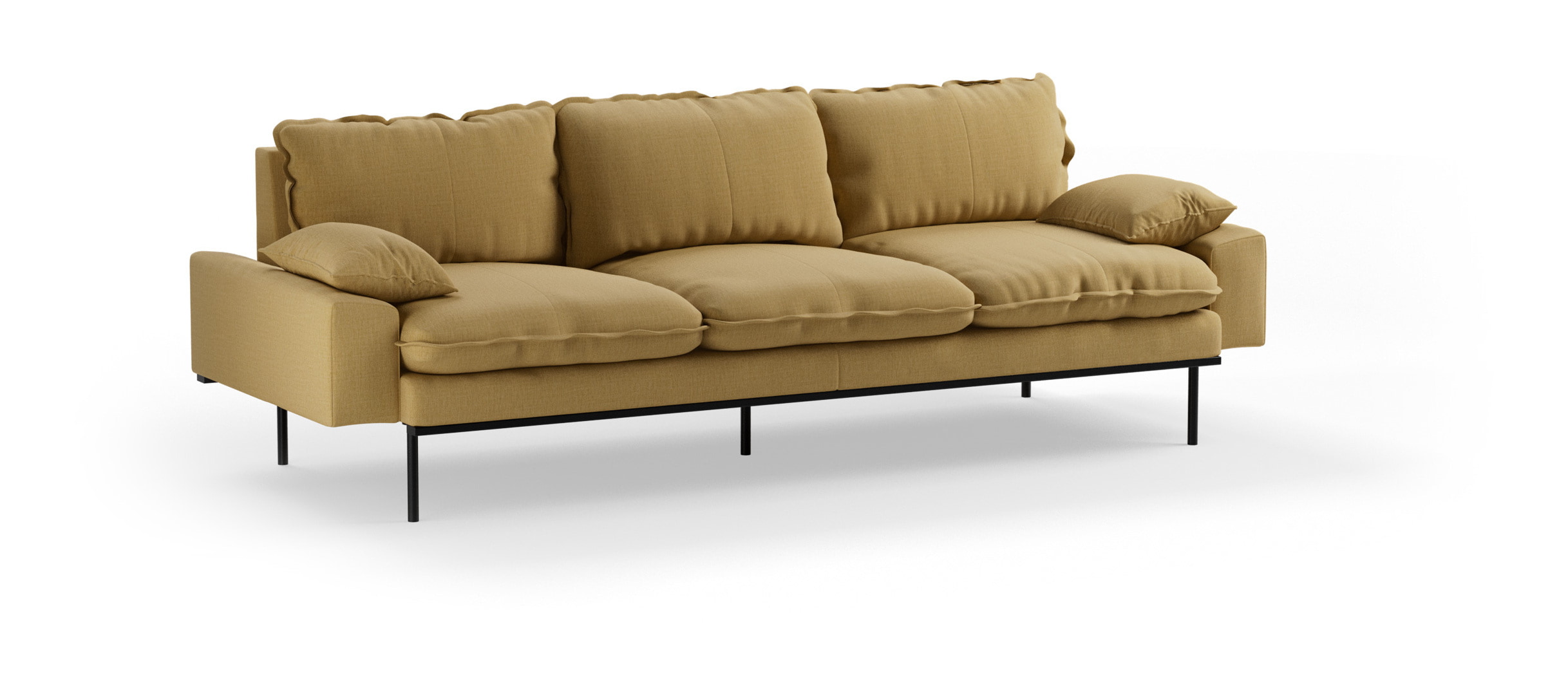 HKliving 4-zits Bank Retro 245cm, Cocoon stof - Beige