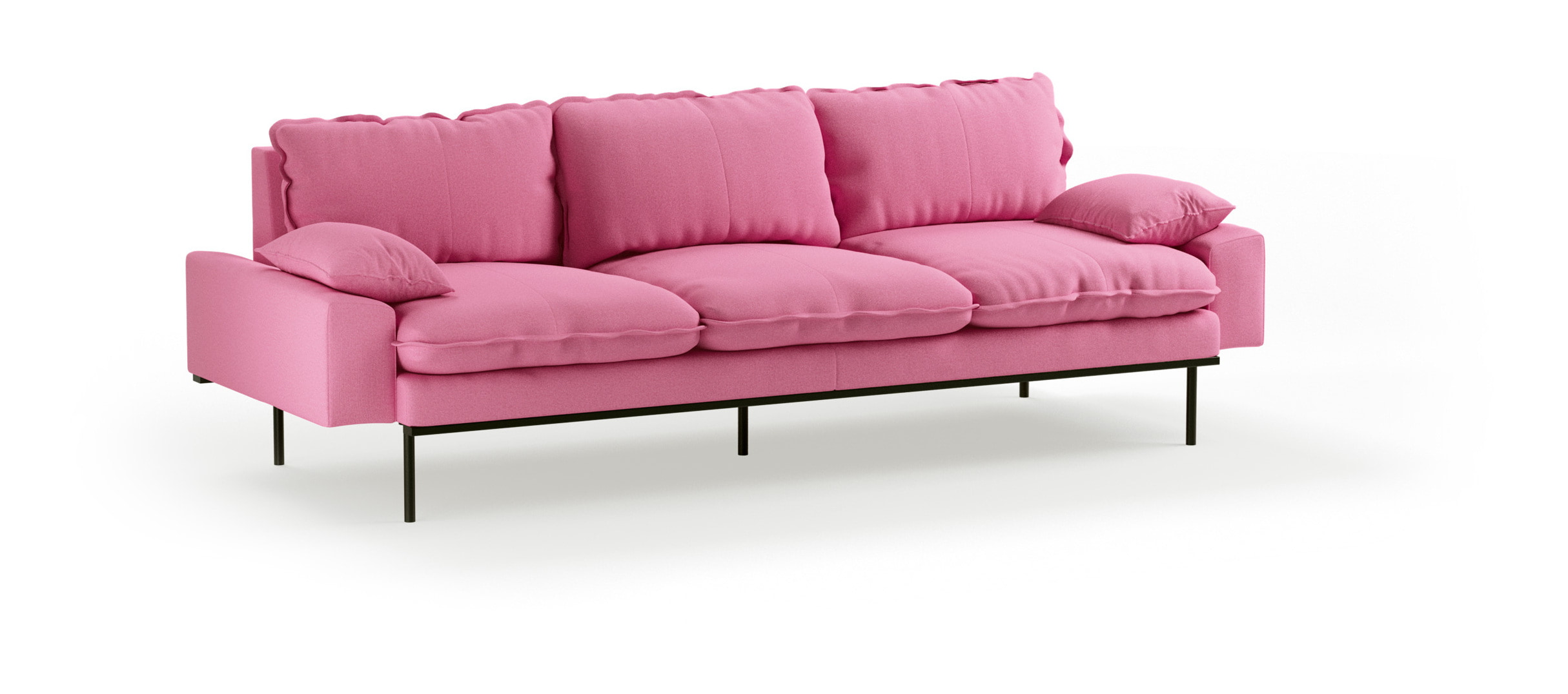HKliving 4-zits Bank Retro 245cm, Katoen - Candy
