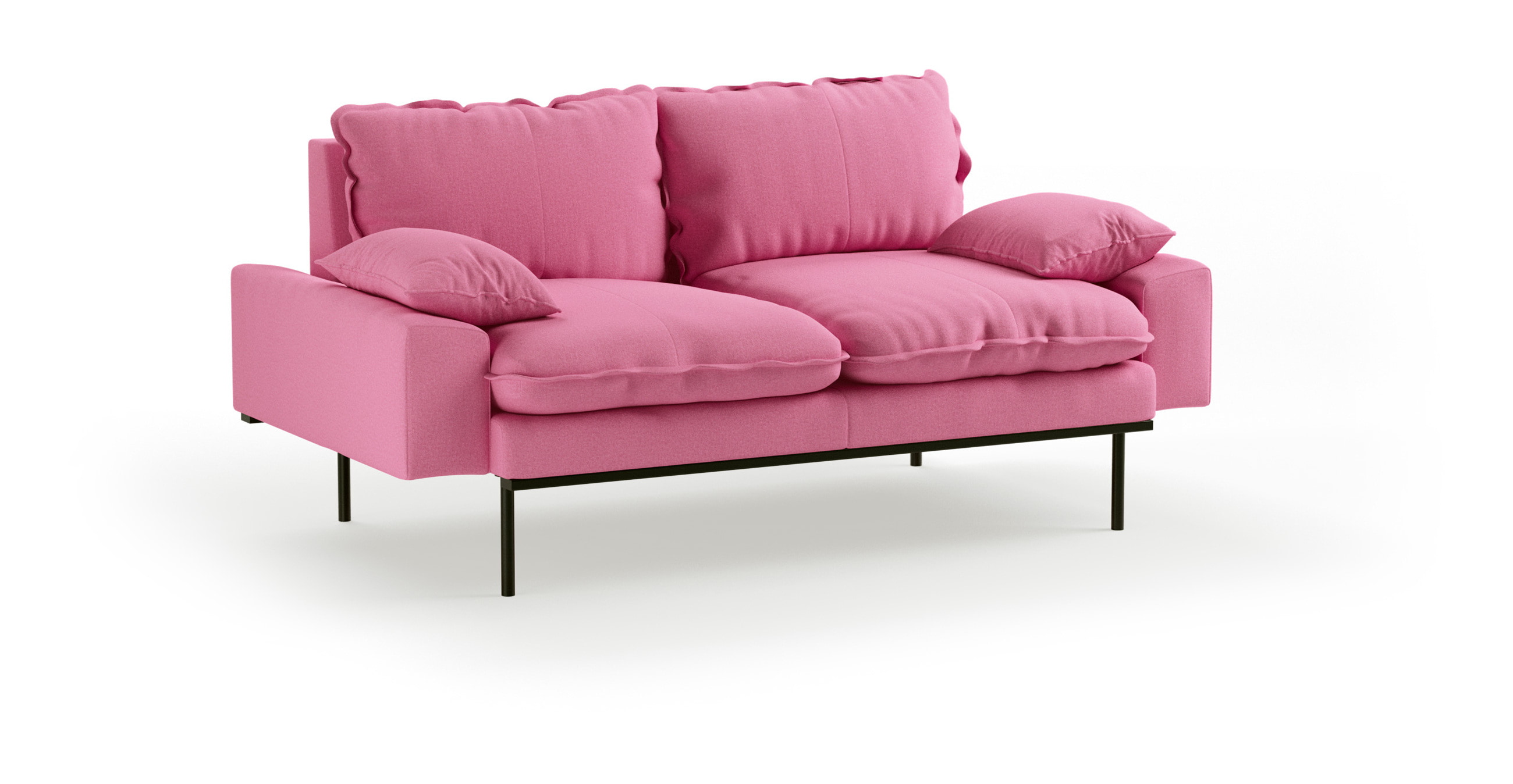 HKliving 2-zits Bank Retro 175cm, Katoen - Candy