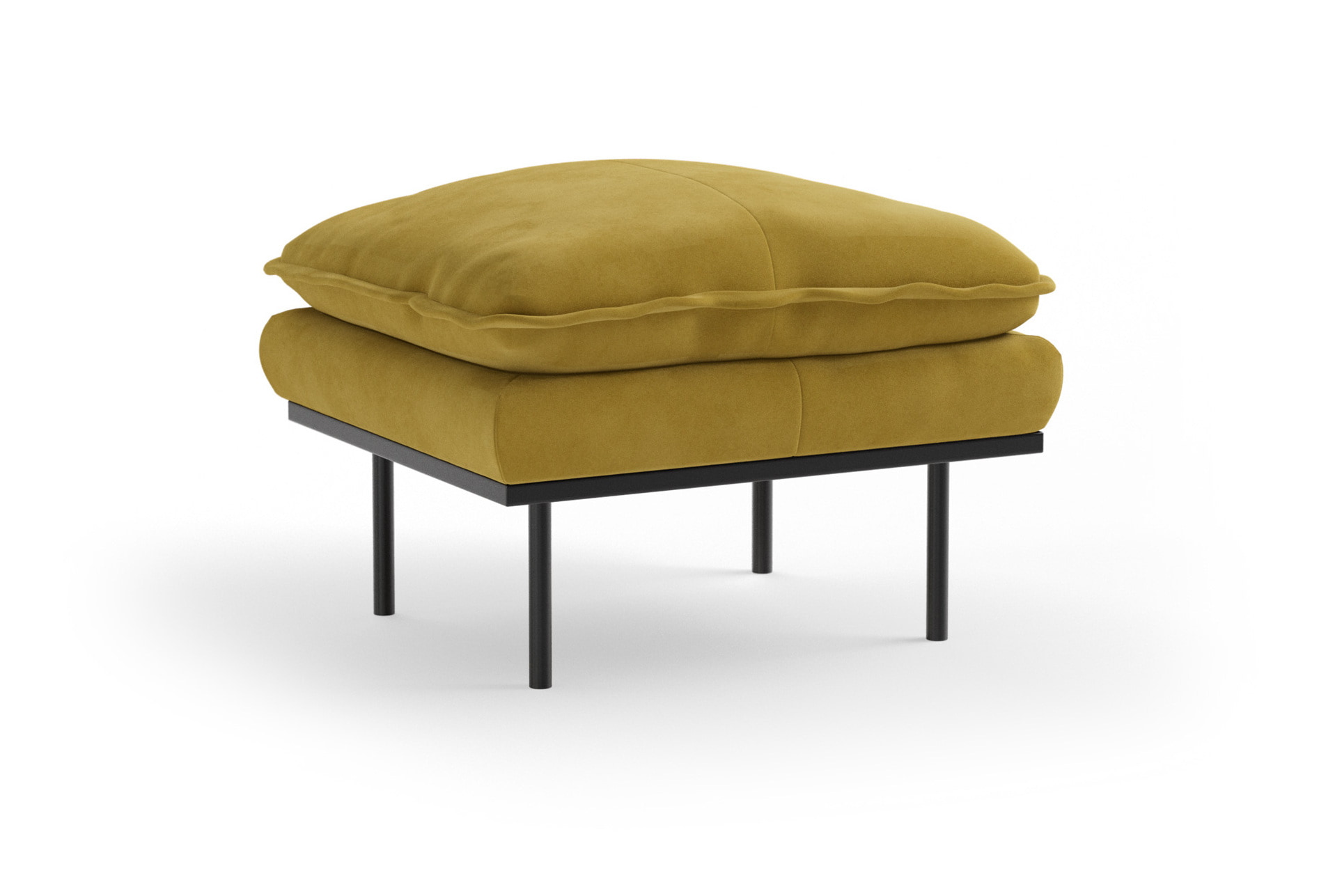 HKliving Hocker Retro Velvet, 72 x 65cm - Thai Curry