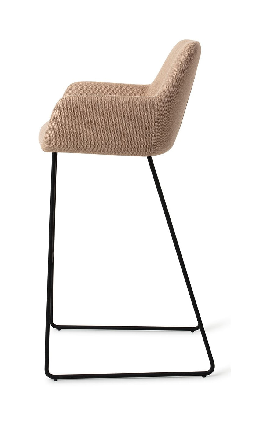 Jesper Home Barkruk 'Hiroo' Slide Black, kleur Whisper Wheat (zithoogte 75cm)