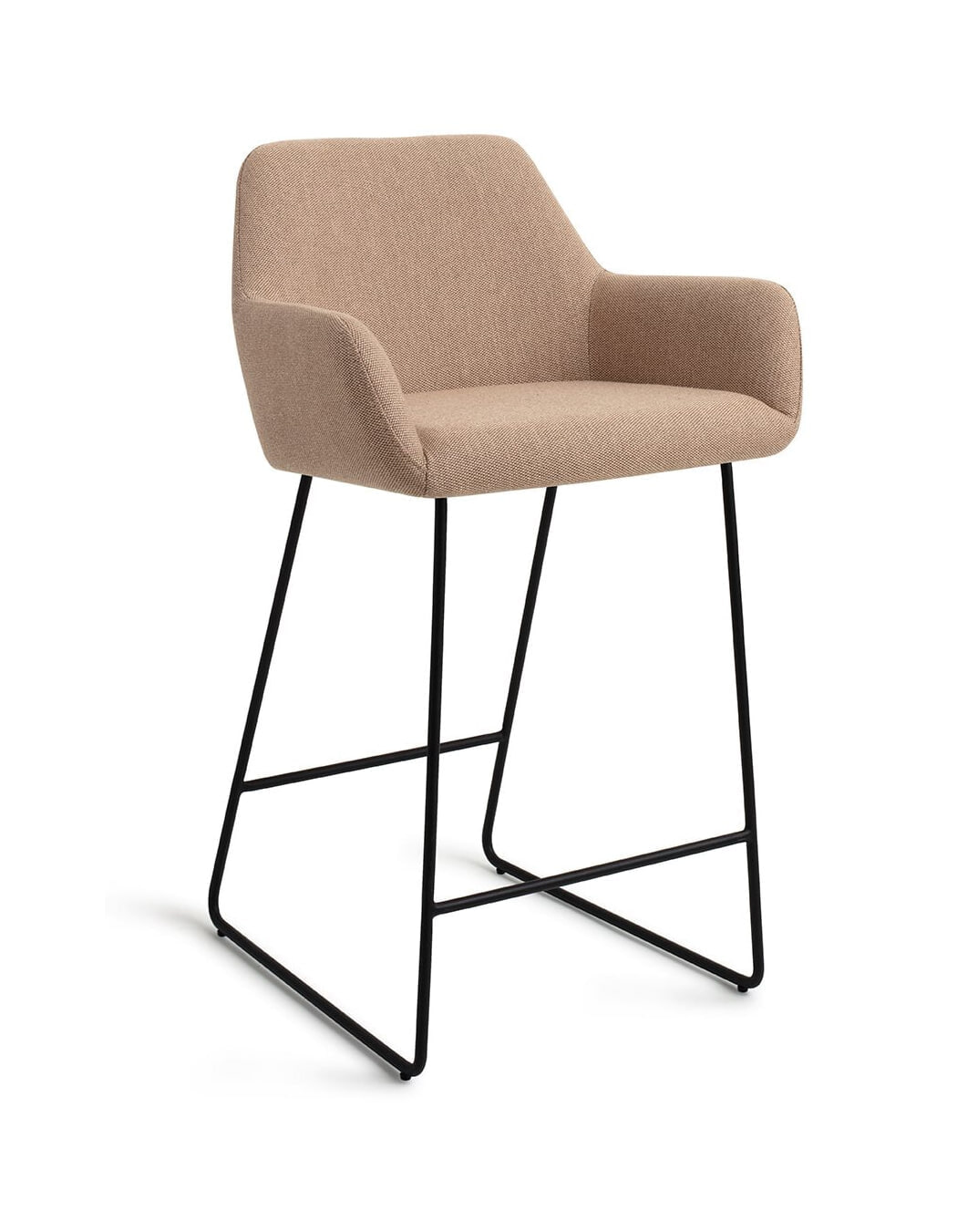 Jesper Home Barkruk 'Hiroo' Slide Black, kleur Whisper Wheat (zithoogte 67cm)