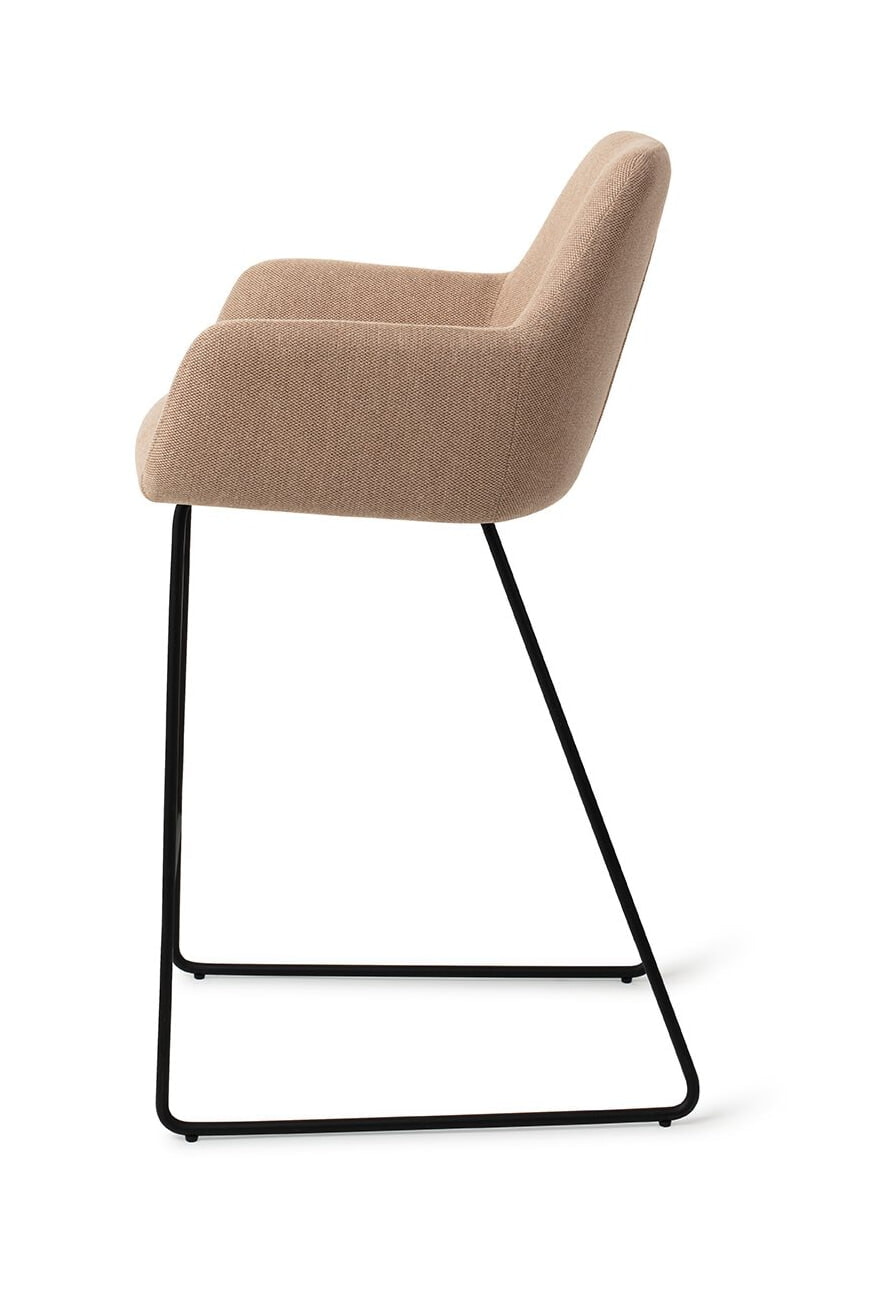 Jesper Home Barkruk 'Hiroo' Slide Black, kleur Whisper Wheat (zithoogte 67cm)
