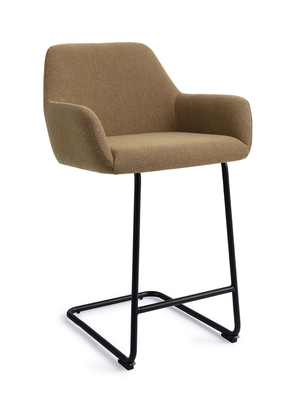Jesper Home Barkruk 'Hiroo' Arch Black, kleur Willow (zithoogte 66cm)