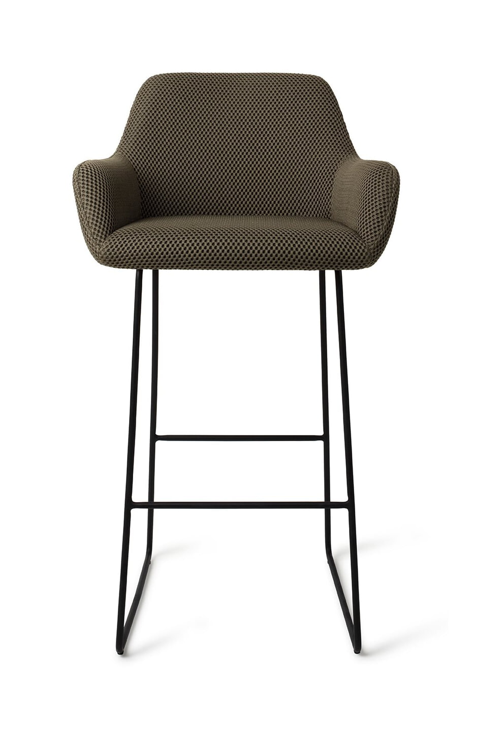 Jesper Home Barkruk 'Hiroo' Slide Black, kleur Jungle Jewel (zithoogte 75cm)