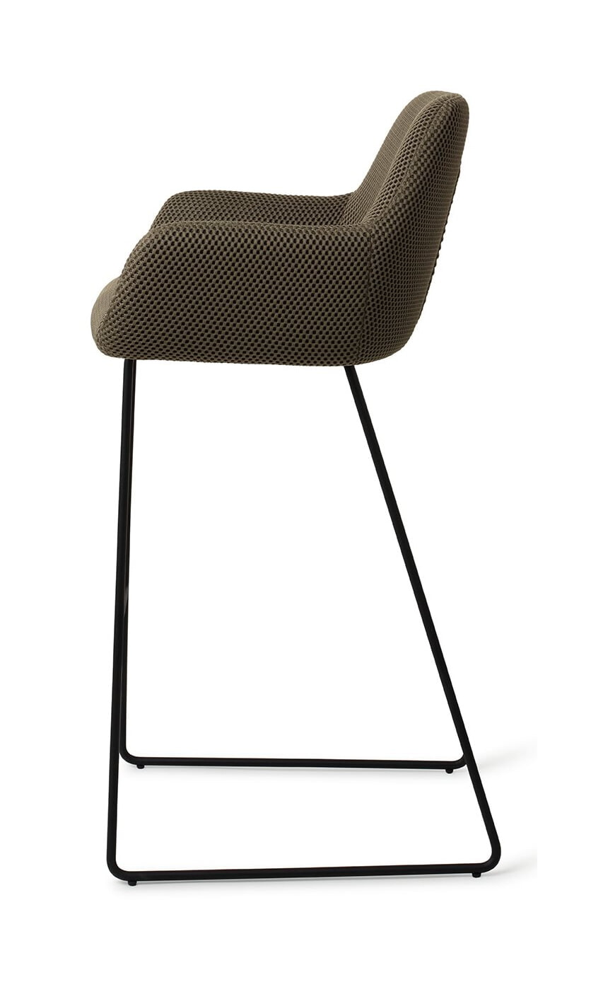 Jesper Home Barkruk 'Hiroo' Slide Black, kleur Jungle Jewel (zithoogte 75cm)