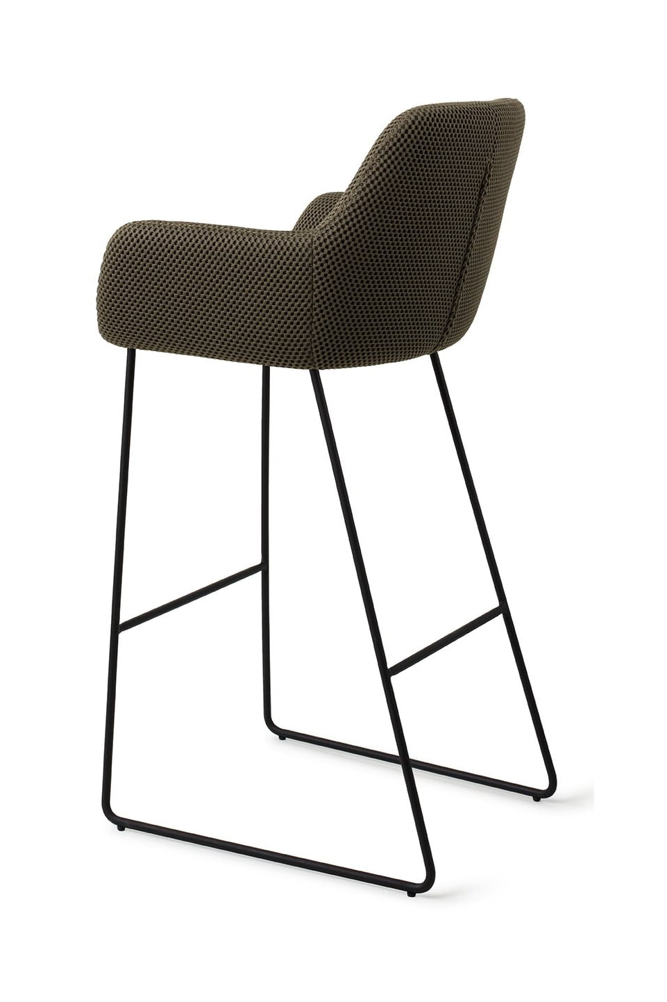 Jesper Home Barkruk 'Hiroo' Slide Black, kleur Jungle Jewel (zithoogte 75cm)