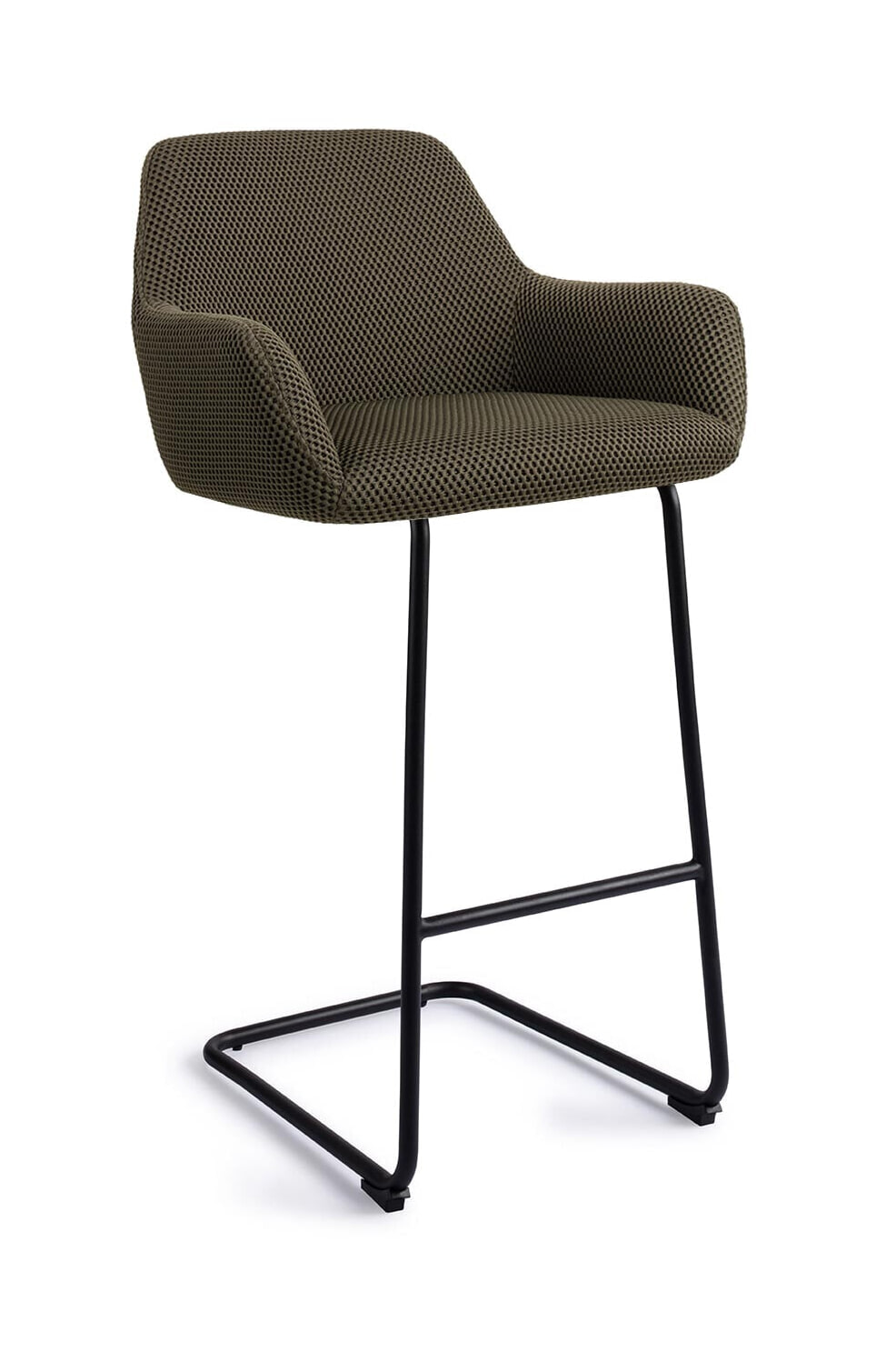 Jesper Home Barkruk 'Hiroo' Arch Black, kleur Jungle Jewel (zithoogte 76cm)
