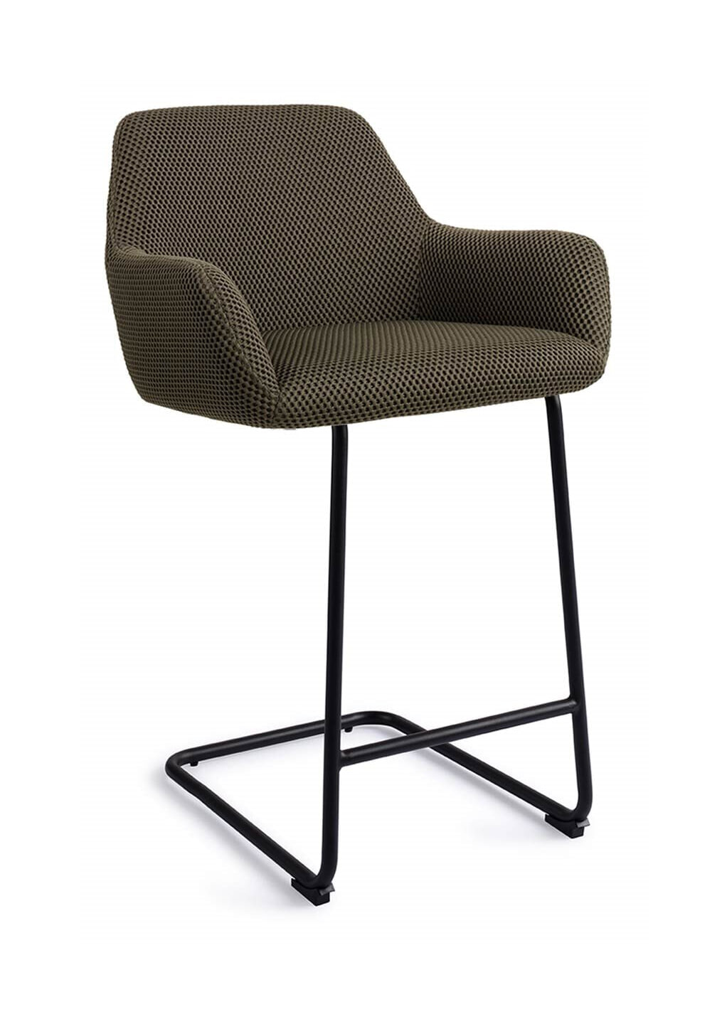 Jesper Home Barkruk 'Hiroo' Arch Black, kleur Jungle Jewel (zithoogte 66cm)