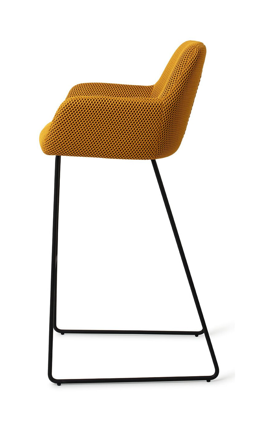 Jesper Home Barkruk 'Hiroo' Slide Black, kleur Groovy Garam (zithoogte 75cm)