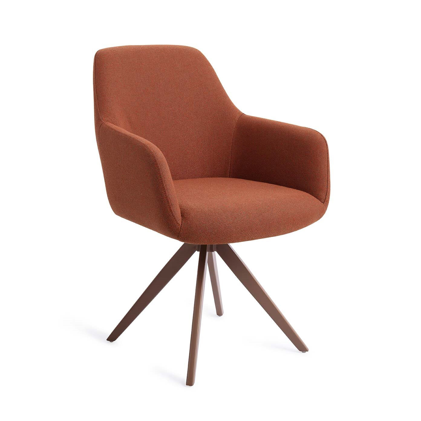 Jesper Home Draaibare Eetkamerstoel 'Hiroo' Turn Brown, kleur Hearth Harmony