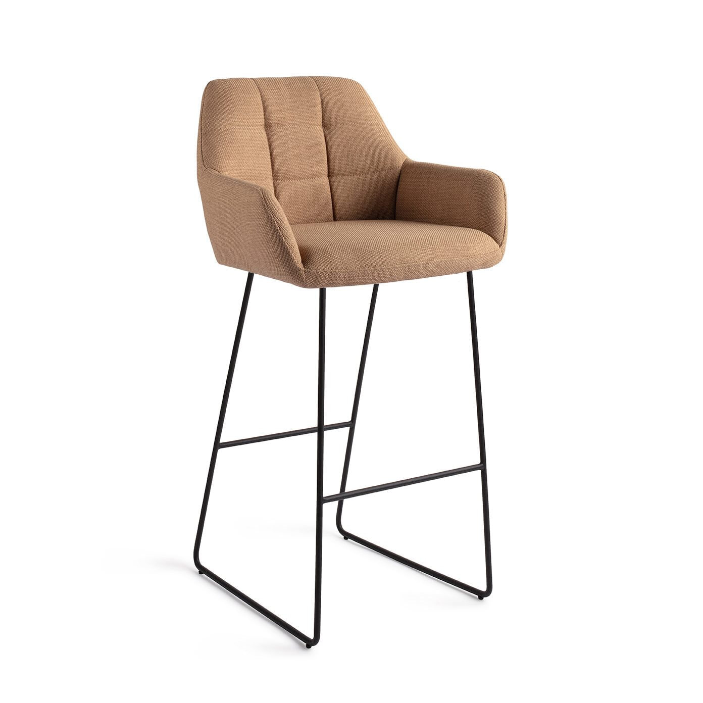 Jesper Home Barkruk 'Noto' Slide Black, kleur Toasted Toffee (zithoogte 75cm)
