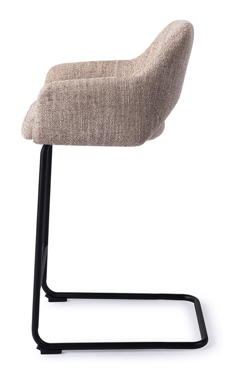 Jesper Home Barkruk 'Yanai' Arch Black, kleur Biscuit Beach (zithoogte 65cm)