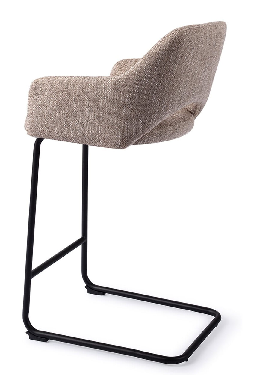 Jesper Home Barkruk 'Yanai' Arch Black, kleur Biscuit Beach (zithoogte 65cm)