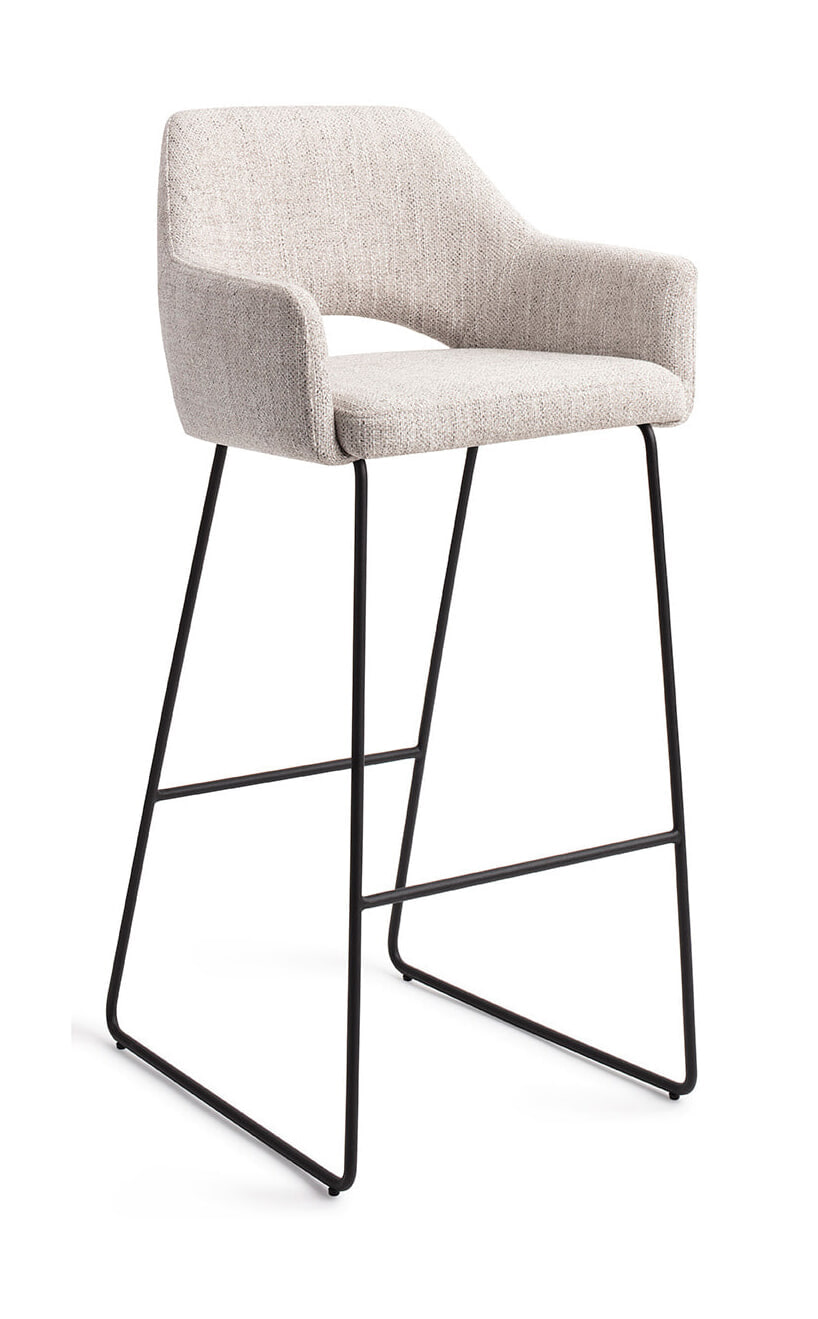 Jesper Home Barkruk 'Yanai' Slide Black (zithoogte 75cm)