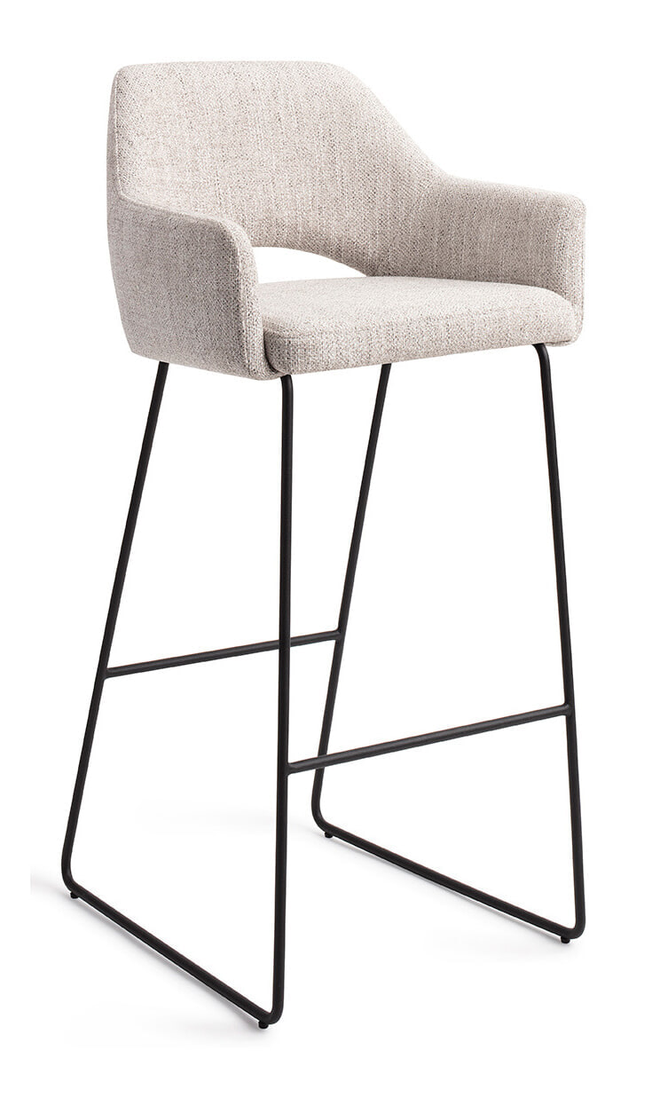 Jesper Home Barkruk Yanai Slide Black - Pigeon (zithoogte 75cm)