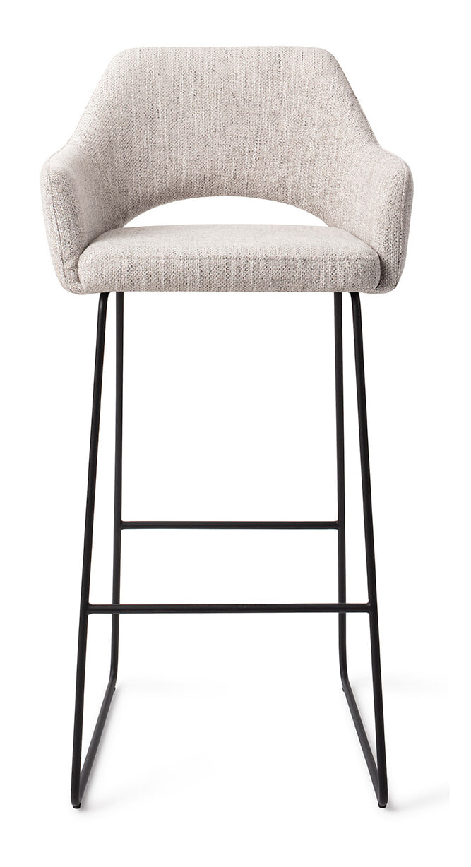 Jesper Home Barkruk 'Yanai' Slide Black, kleur Pigeon (zithoogte 75cm)