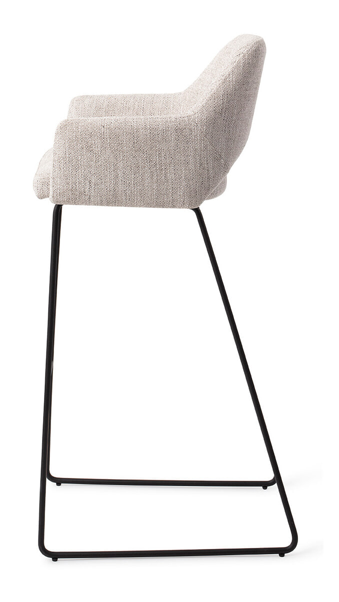 Jesper Home Barkruk 'Yanai' Slide Black, kleur Pigeon (zithoogte 75cm)