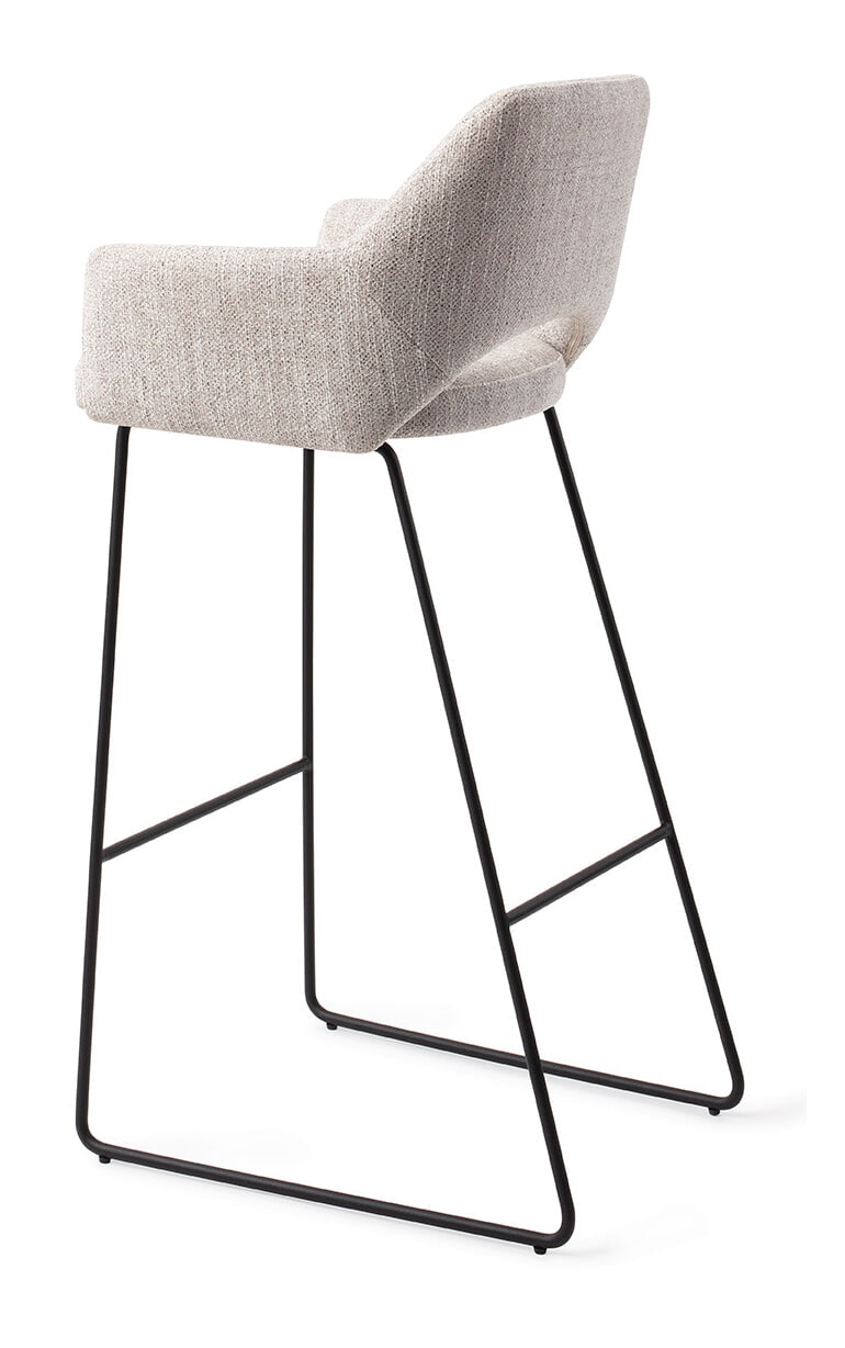 Jesper Home Barkruk 'Yanai' Slide Black, kleur Pigeon (zithoogte 75cm)