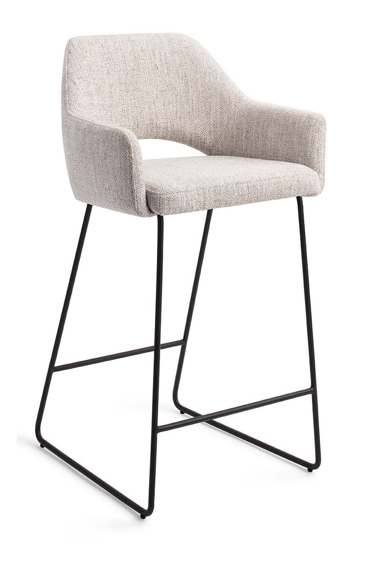 Jesper Home Barkruk Yanai Slide Black - Pigeon (zithoogte 65cm)