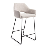 Jesper Home Barkruk 'Yanai' Slide Black, kleur Pigeon (zithoogte 65cm)