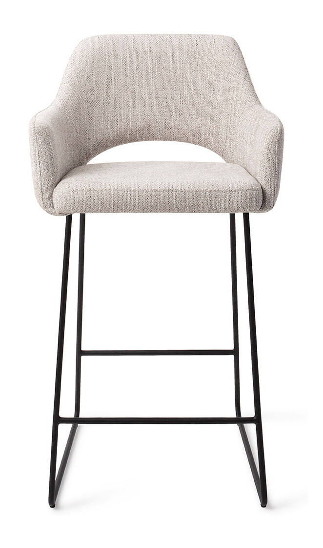 Jesper Home Barkruk 'Yanai' Slide Black, kleur Pigeon (zithoogte 65cm)