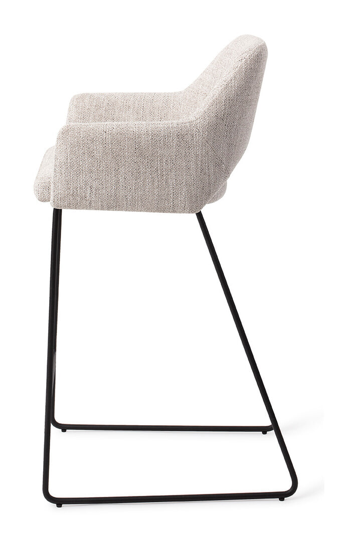 Jesper Home Barkruk 'Yanai' Slide Black, kleur Pigeon (zithoogte 65cm)